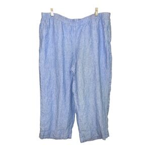 J. Jill Pure Jill 100% Linen Pull On Pants Size Large Petite DO1